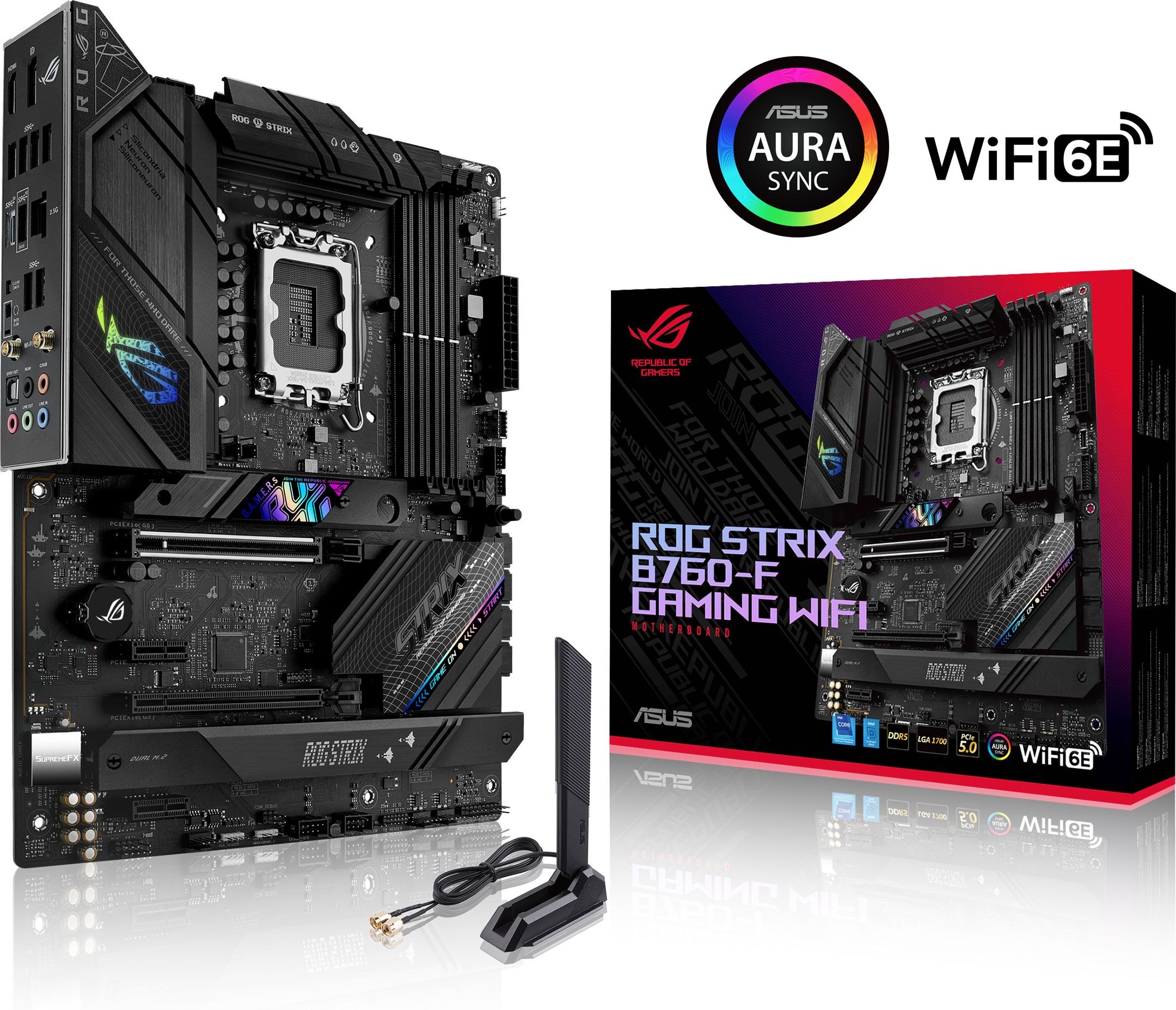 ASUS ROG STRIX B760-F GAMING WIFI LGA1700 ATX 4xDIMM DDR5 1xDP 1xHDMI 4xSATA 3xM.2 MB